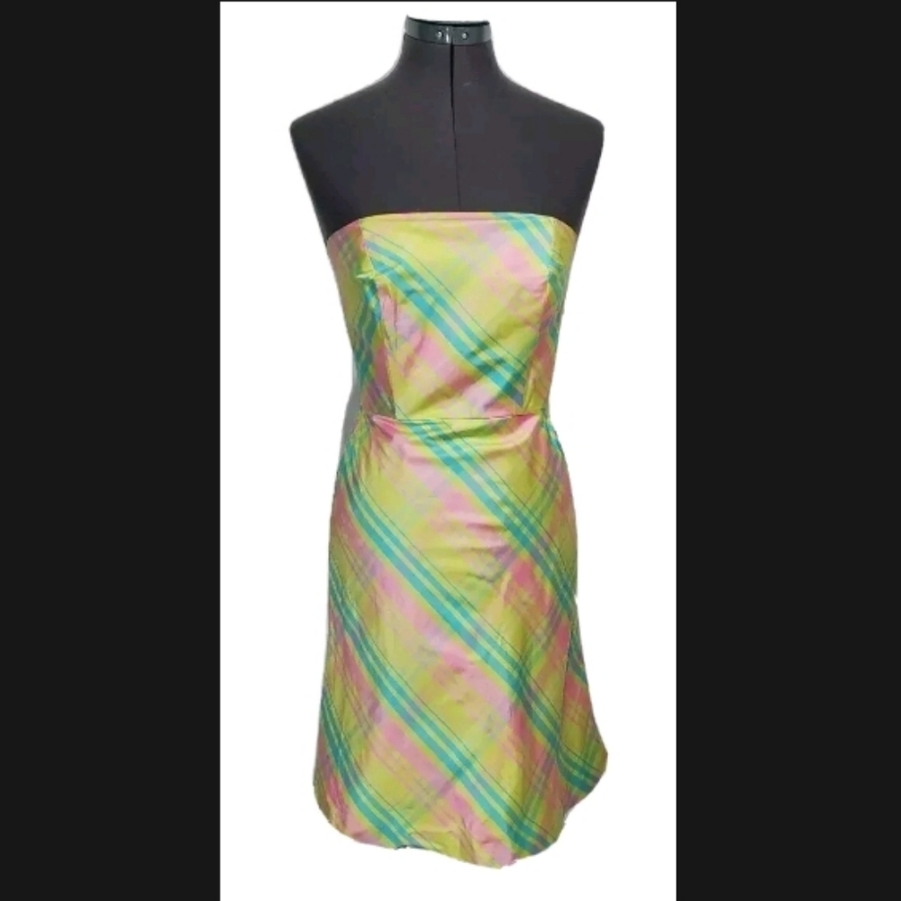 Lilly Pulitzer Sienna Plaid Silk Dress Sz 0
